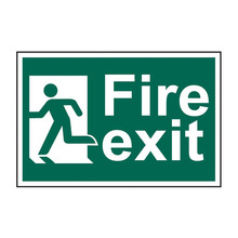 Scan SCA1508 Fire Exit Man Running Left - PVC Sign 300 x 200mm
