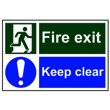 Scan SCA1540 Fire Exit Keep Clear - PVC Sign 300 x 200mm