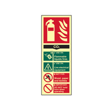 Scan SCA1592 Fire Extinguisher Composite CO2 - Photoluminescent 75 x 200mm