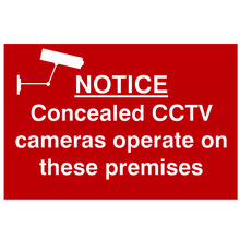 Scan SCA1607 Notice Concealed CCTV Camera - PVC Sign 300 x 200mm