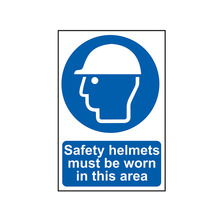 Scan SCA4000 Safety Helmets Must Be Worn In This Area - PVC Sign 400 x 600mm