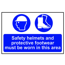 Scan SCA4001 Safety Helmets & Footwear To Be Worn - PVC Sign 600 x 400mm