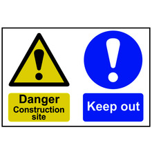 Scan SCA4005 Danger Construction Site Keep Out - PVC Sign 600 x 400mm