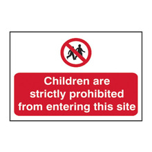 Scan SCA4054 Children Prohibited From Entering Site - PVC Sign 600 x 400mm