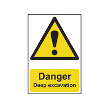 Scan SCA4103 Danger Deep Excavation - PVC Sign 400 x 600mm