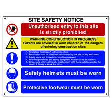 Scan SCA4550 Composite Site Safety Notice - FMX Sign 800 x 600mm