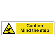 Scan SCA5109 Caution Mind The Step - PVC Sign 200 x 50mm