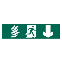 Scan SCA5203 Running Man Arrow Down - PVC Sign 200 x 50mm