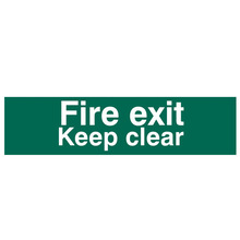 Scan SCA5206 Fire Exit Keep Clear Text Only - PVC Sign 200 x 50mm