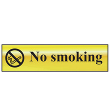 Scan SCA6000 No Smoking - Polished Brass Effect 200 x 50mm