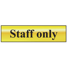 Scan SCA6013 Staff Only - Polished Brass Effect 200 x 50mm