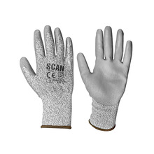 Scan SCAGLOCUT3XL Grey PU Coated Cut 3 Gloves - XL (Size 10)