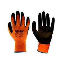 Scan SCAGLOLATOXL Hi-Vis Orange Foam Latex Coated Gloves - XL (Size 10)
