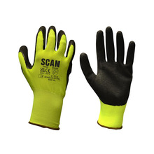 Scan SCAGLOLATYXX Hi-Vis Yellow Foam Latex Coated Gloves - XXL (Size 11)