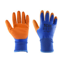 Scan SCAGLOWPTHL Thermal Waterproof Latex Coated Gloves - L (Size 9)