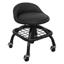 Sealey SCR02B Premier Industrial Pneumatic Creeper Stool with Adjustable Height Swivel Seat & Back Rest