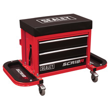 Sealey SCR18R Mechanic's Utility Seat & Toolbox - Red