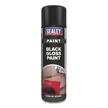 Sealey SCS025 Gloss Paint 500ml, Black - Pack of 6