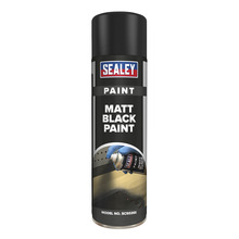 Sealey SCS026 Matt Paint 500ml, Black - Pack of 6