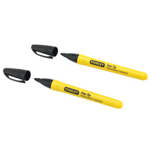 STANLEY® Hand Tools Fine Tip Permanent Marker Black (Pack 2)