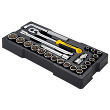 STANLEY® Hand Tools 1/2in Drive 12 Point Metric Socket Module 23 Piece
