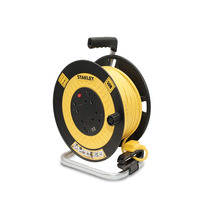 STANLEY® Electrical Open Drum Cable Reel 240V 13A 4-Socket + 2 USB 50m