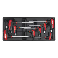 Sealey TBT06 Premier T-Handle Ball-End Hex Key Set with Tool Tray 8pc
