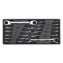 Sealey TBT13 Premier Flare Nut & Ratchet Ring Spanner Set with Tool Tray 12pc