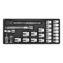 Sealey TBT21 Premier Socket Set with Tool Tray 1/2