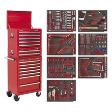 Sealey Superline PRO® Tool Chest Combination 14 Drawer with 446pc Tool Kit - Red