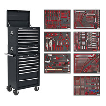Superline PRO® Tool Chest Combination 14 Drawer with 446pc Tool Kit - Black