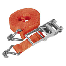 Sealey TD10008J Ratchet Strap Polyester Webbing 75mm x 8m 10000kg Breaking Strength