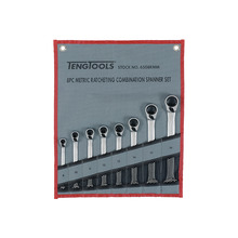 Ratcheting Combination Spanner Set, 8 Piece
