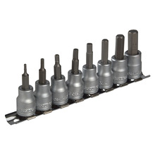 M3811 Socket Clip Rail AF Hex Set of 8 3/8in Drive