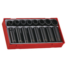TT9116 Regular/Deep Impact Socket Set, 16 Piece-  1/2in Drive
