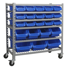 Mobile Bin Storage System with 22 Bins