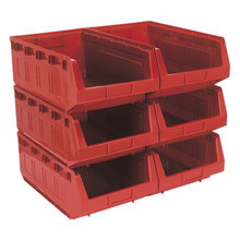 Sealey TPS56R Plastic Storage Bin 310 x 500 x 190mm, Red - Pack of 6