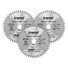 Trend TRECSB1603P CraftPro Plunge Saw Blade 160 x 20mm x 48T (Pack 3)