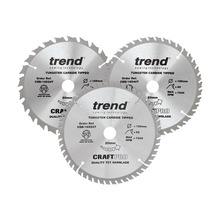 Trend TRECSB1653PB CraftPro Cordless Saw Blade 165 x 20mm x 24T/40T/52T (Pack 3)