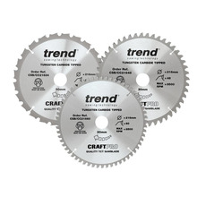 Trend TRECSB216P3 CraftPro Mitre Saw Blade 216 x 30mm x 24T/48T/60T (Pack 3)