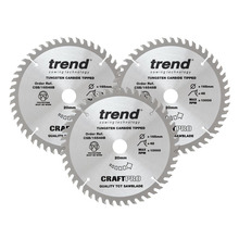 Trend TREPS1653PA CraftPro Plunge Saw Blade 165 x 20mm x 48T (Pack 3)