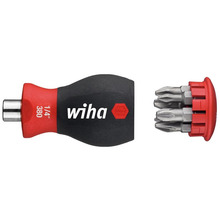 Wiha WHA33741 Magnetic SoftFinish® Stubby Screwdriver with Bit Magazine (PH, PZ)