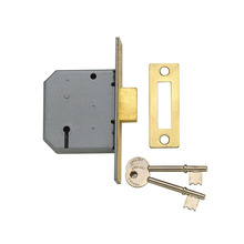 YALPM322PB25 Yale Locks PM322 3 Lever Mortice Deadlock Polished Brass 65mm 2.5in