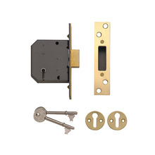 YALPM552PB25 Yale Locks PM552 5 Lever Mortice Deadlock 67mm 2.5in Polished Brass