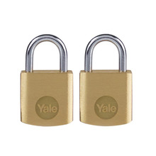 YALY110B202 Yale Locks Brass Padlock 20mm (2 Pack)