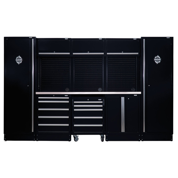 Draper BUNKER® 16 Piece Modular Storage Combo with Stainless Steel Worktop, 3240mm