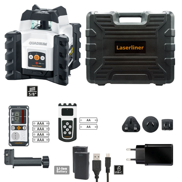 Laserliner 053520A Quadrum Compact Laser Level Set With 150cm Tripod & Case
