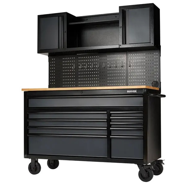 08242 Draper BUNKER® 10 Drawer Roller Workstation with Workbench, 56