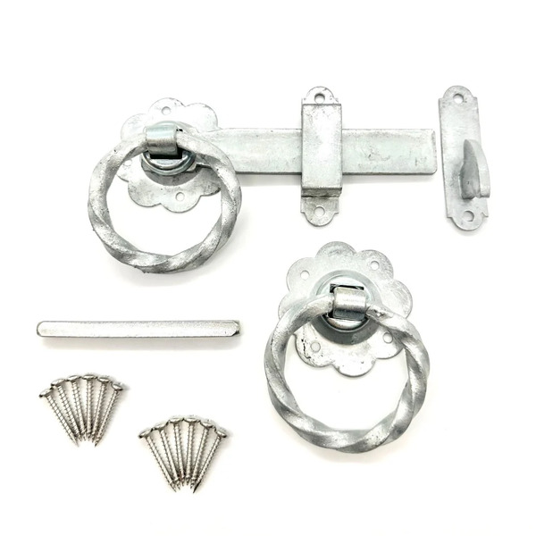 Eclipse HD Twisted Ring Gate Latch Set 152mm GALV - c/w Fixings - J93191