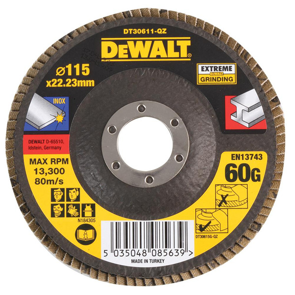 DeWalt EX Flap Disc 115mm X 22.2mm X 60G